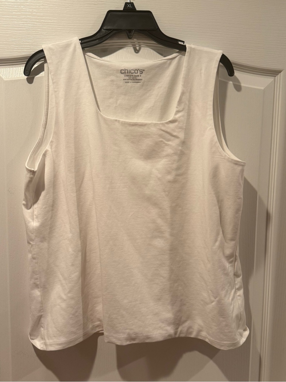 Chico's White Square‑Neck Sleeveless Tank